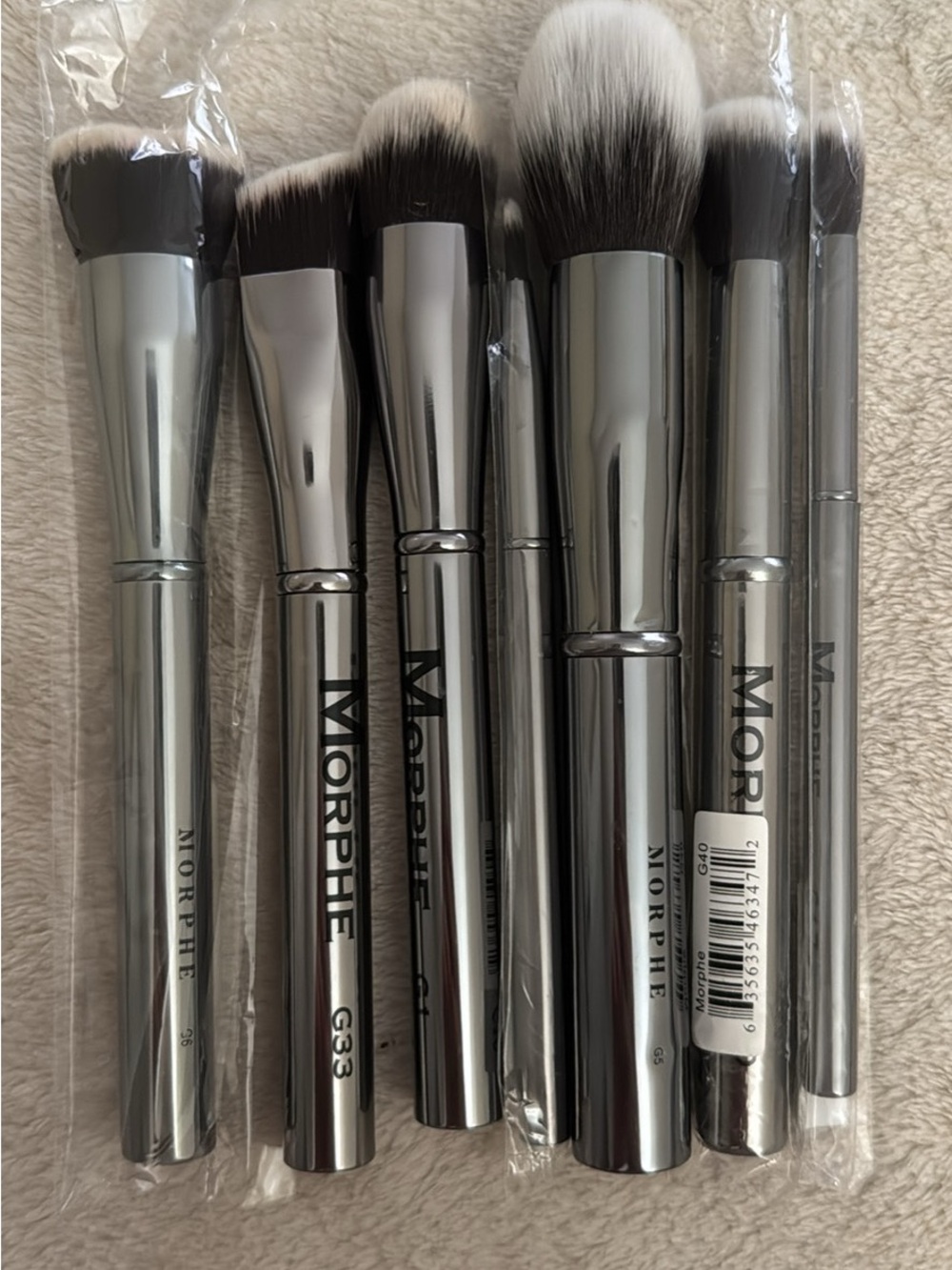 Morphe Metallic Silver 6-Piece Makeup Brush Set